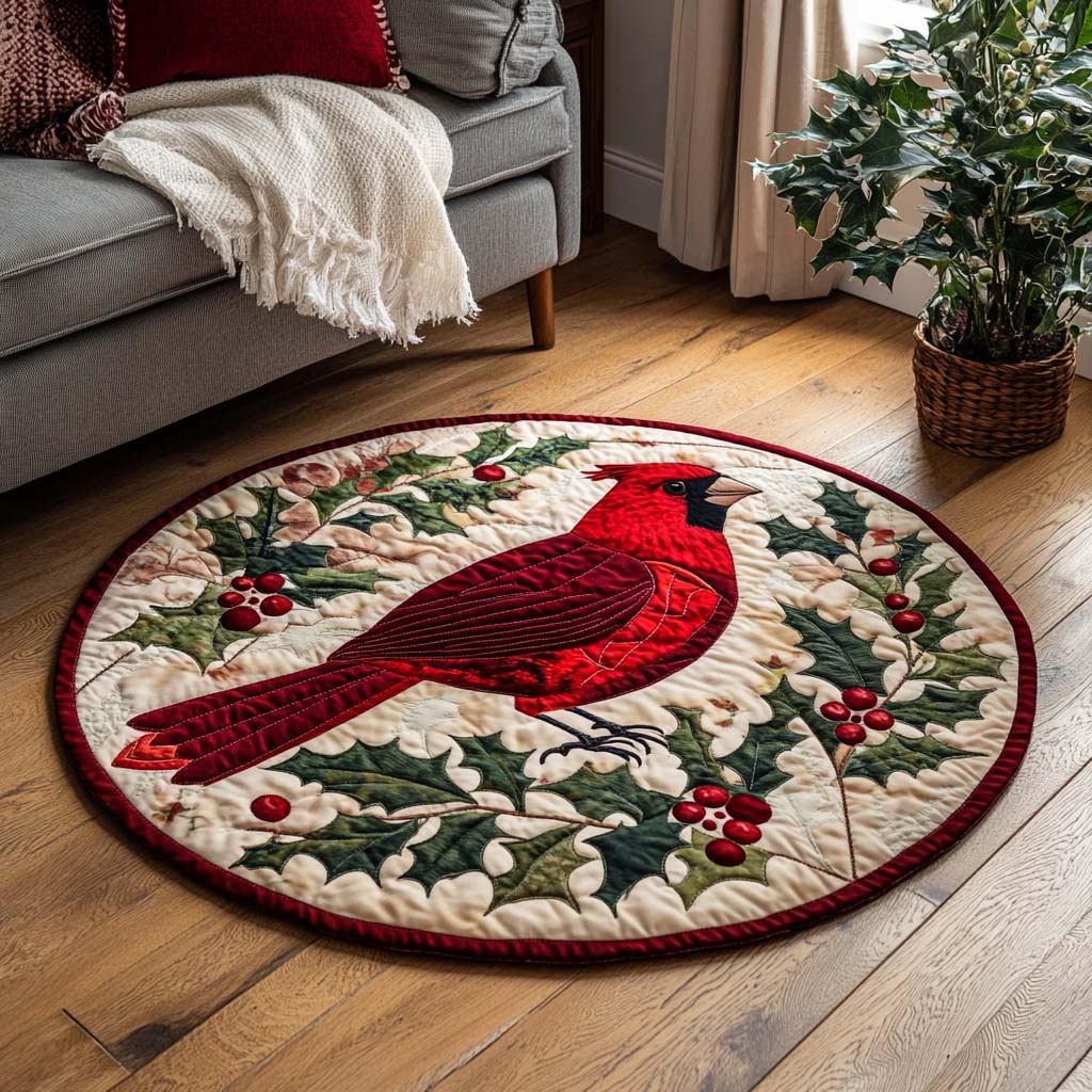Snowy Retreat Quilted Round Mat Front Door Entryway Ideas Hummingbird Feeder Gift