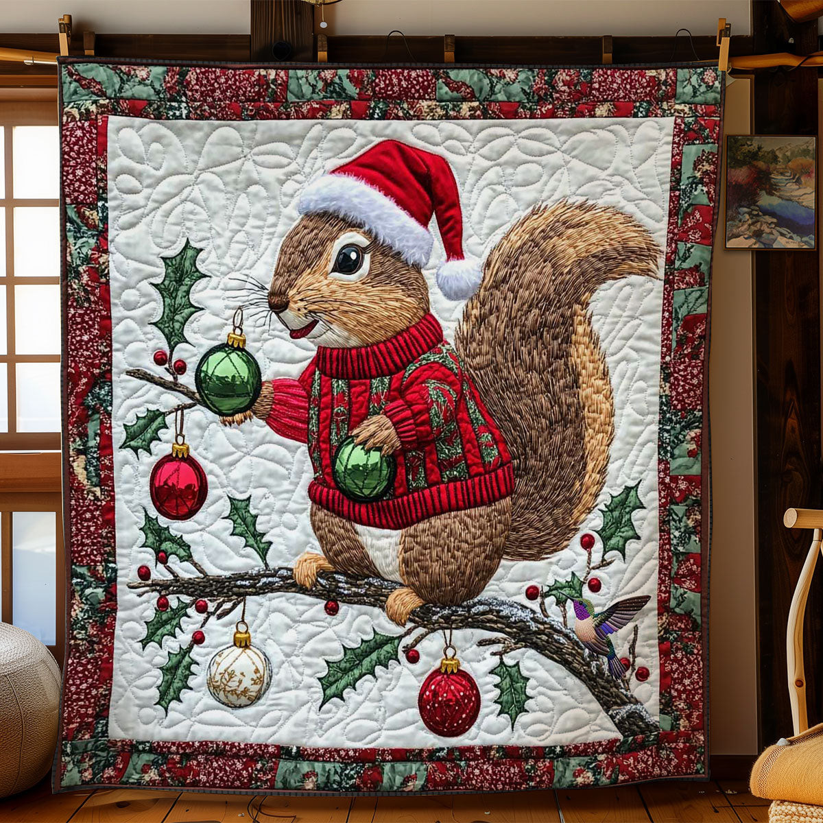 Snowy Squirrel Christmas Throws Festive Great Gifts For Dad