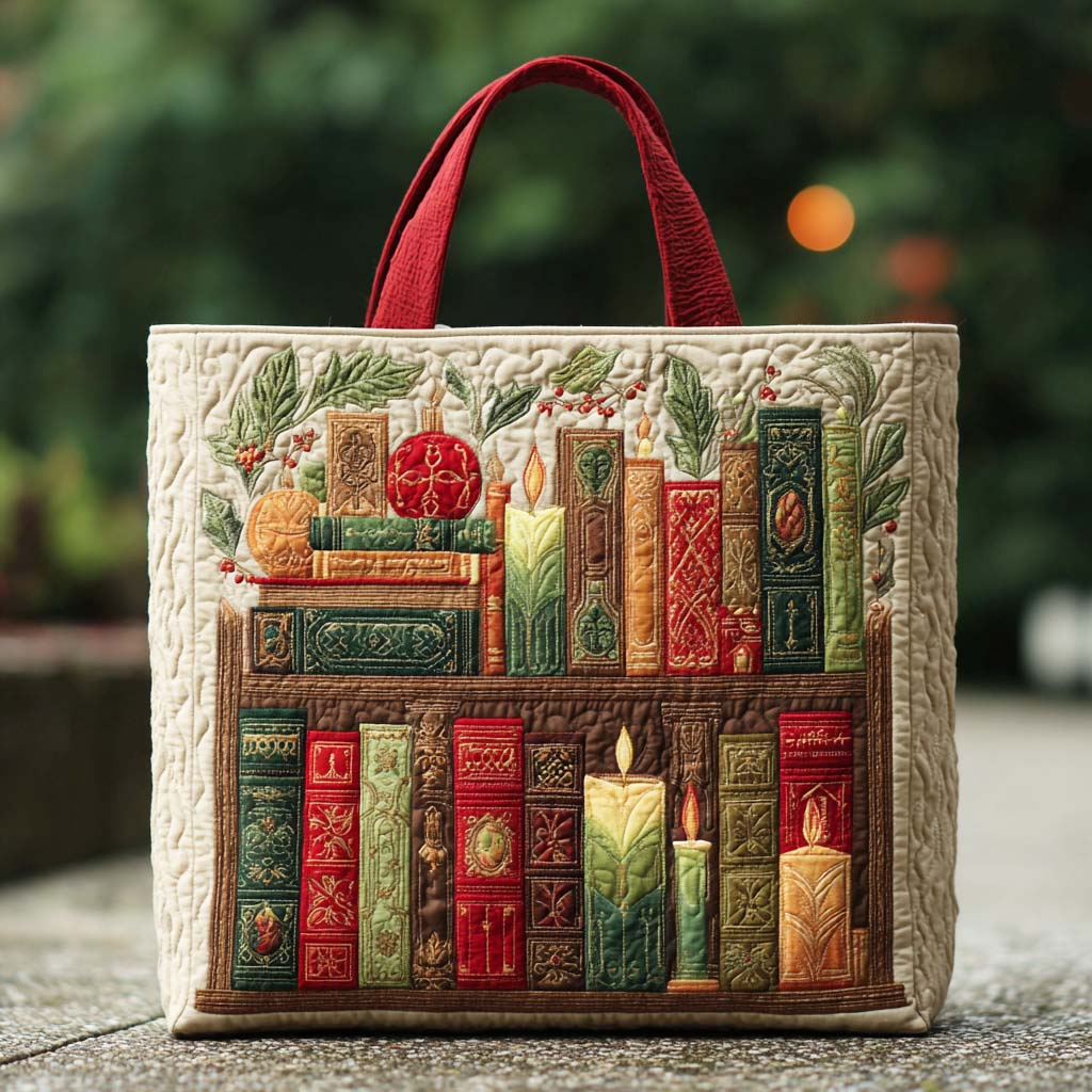 Snowy Story Quilted Tote Bag Great Book Lover Presents