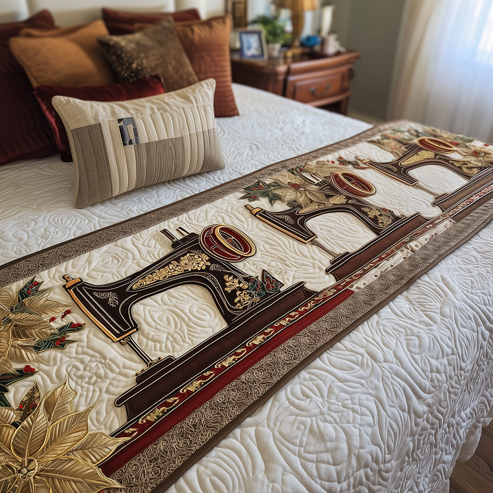 Snowy Threads Quilted Bed Runner Holiday Bed Decor Sewing Christmas Gift Ideas