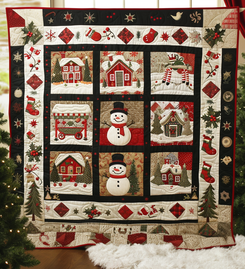 Snowy Wonderland Quilted Blanket Mother In Law Christmas Gift