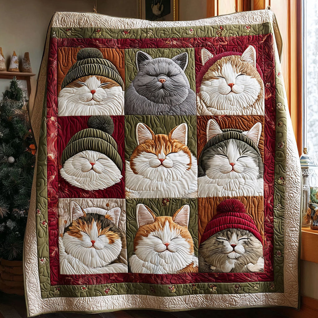 Snuggle Cats Quilt Blanket Throws For Couch Cat Mom Christmas Gifts