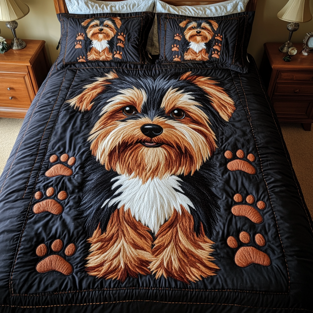 Snuggle Pup Quilted Bedding Set Bedroom Decorations Yorkshire Terrier Stuff