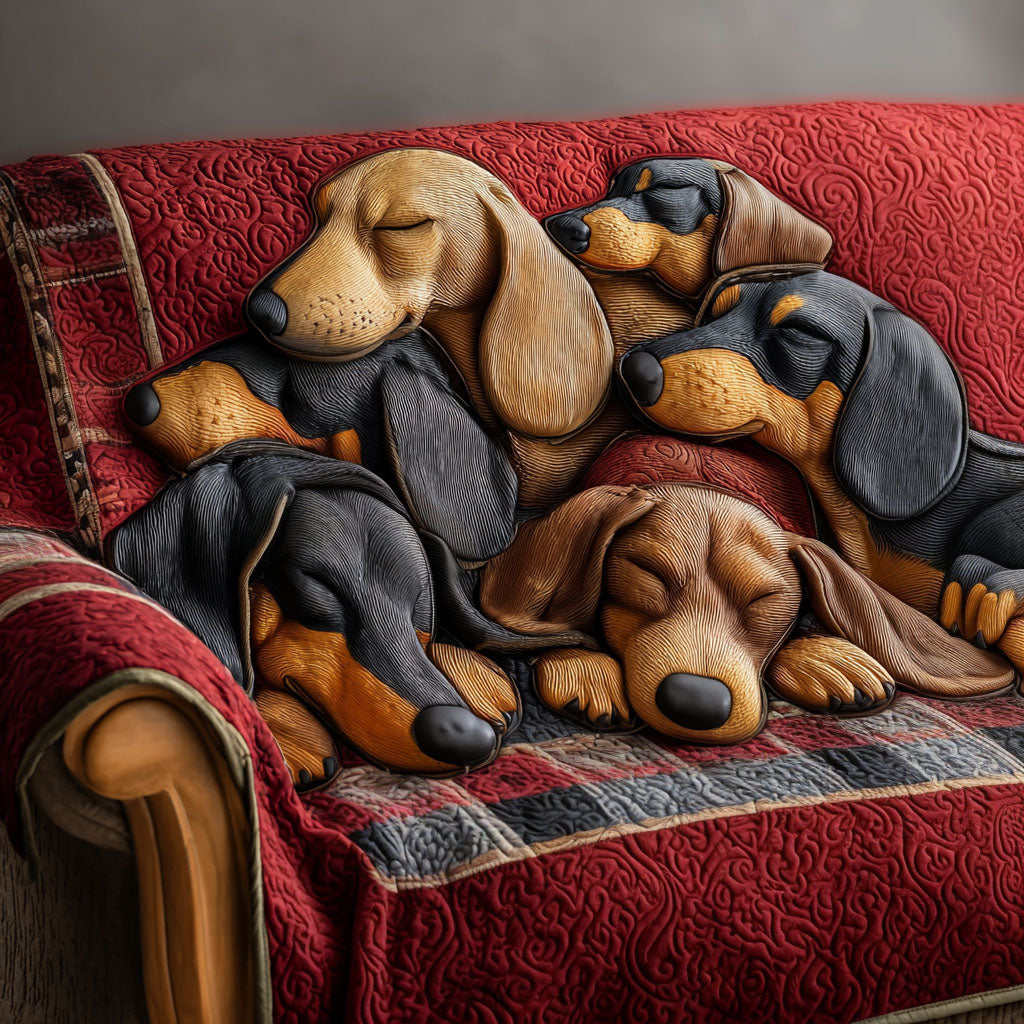 Snuggle Sausage Quilted Sofa Cover Winter Living Room Decor Christmas Presents For Dog Owners