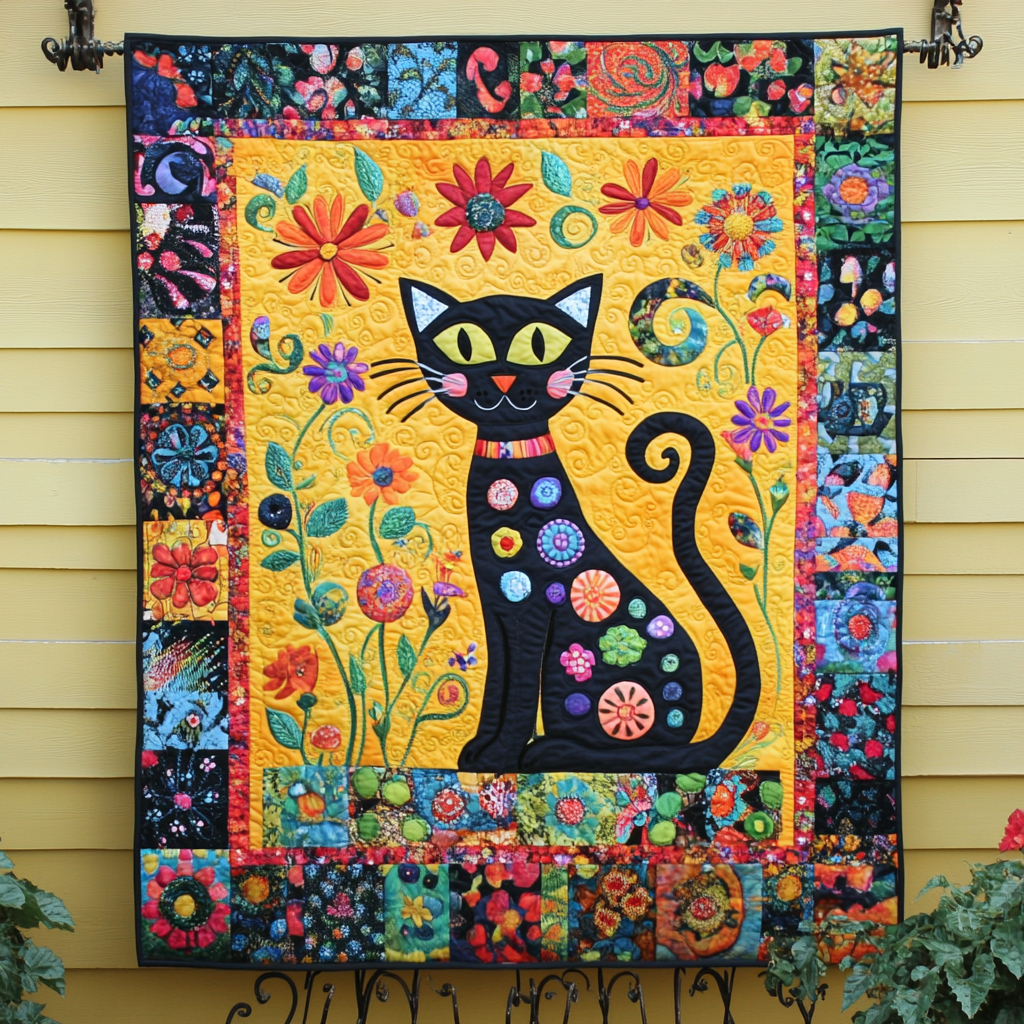 Snuggle Silhouettes Quilted Blanket Cat Christmas Gifts