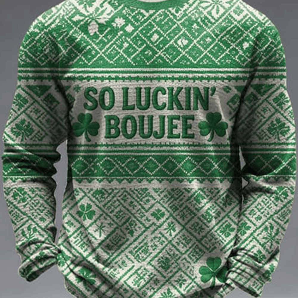So Luckin Boujee Long Sleeve Shirt St Patrick's Day Apparel Best Gift For Father