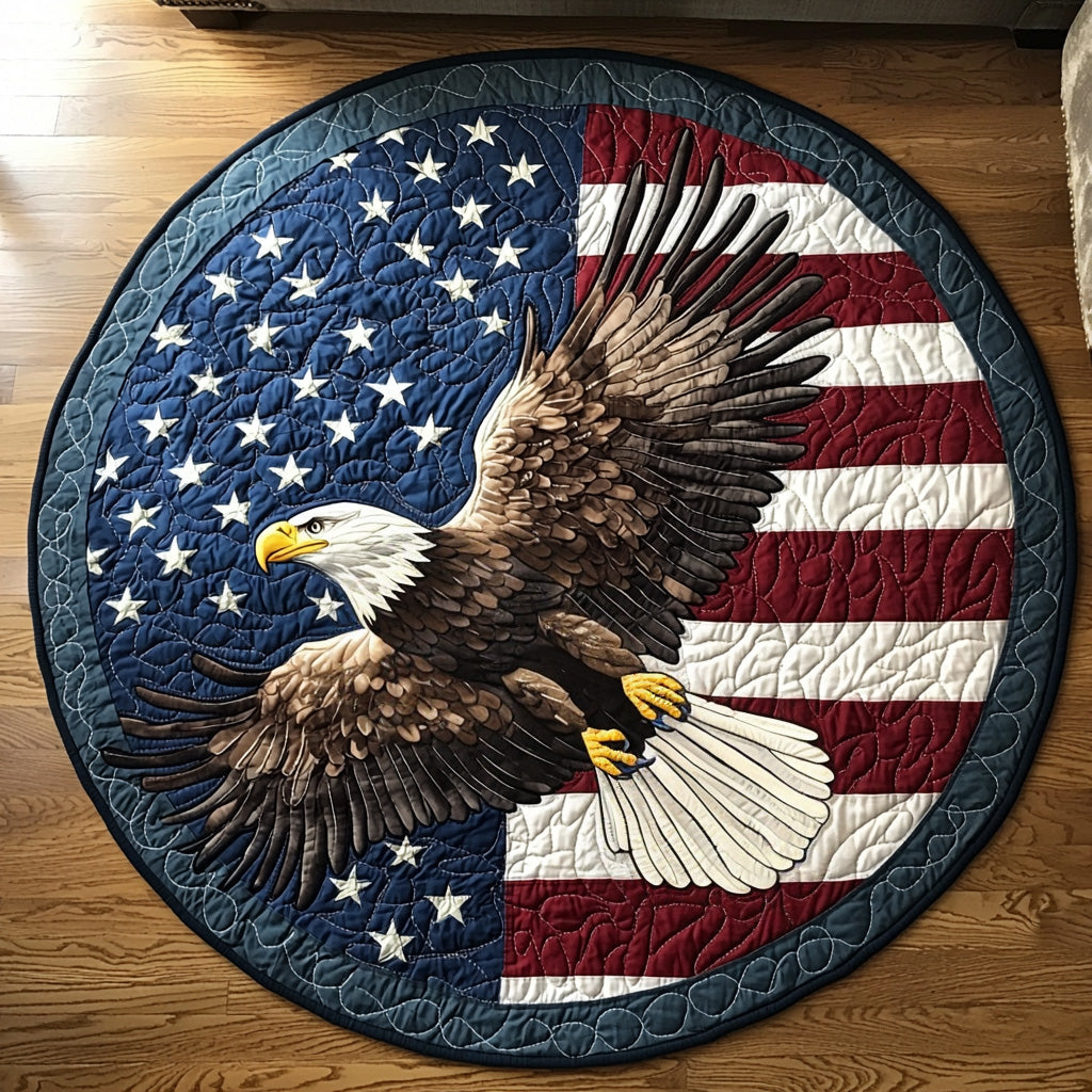 Soar Boldly Quilted Round Mat Outdoor Entryway Decor Grandmother Christmas Gift Ideas