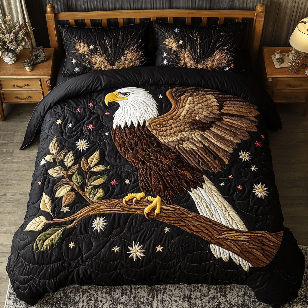 Soaring Above Quilted Bedding Set Best Bed Sheet Set Patriotic Unique Eagle Gifts