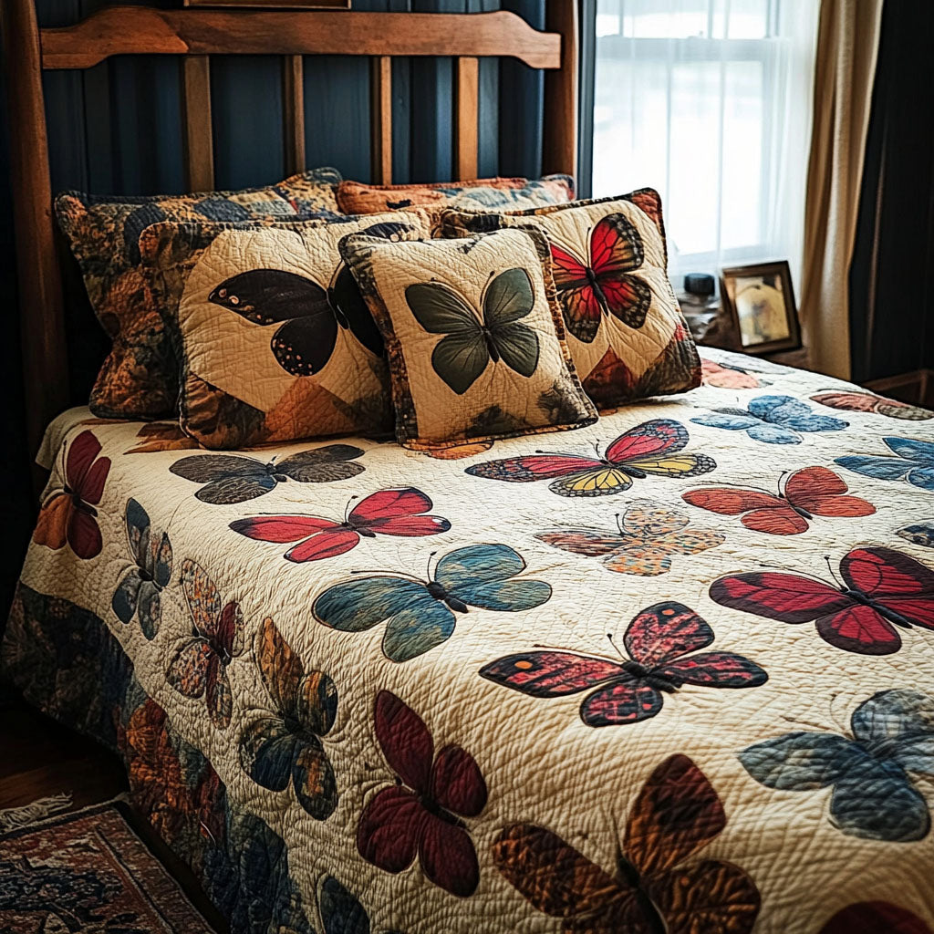 Soaring Beauties Quilted Bedding Set Unique Bed Sheet Set Butterfly Lovers Gifts Shop