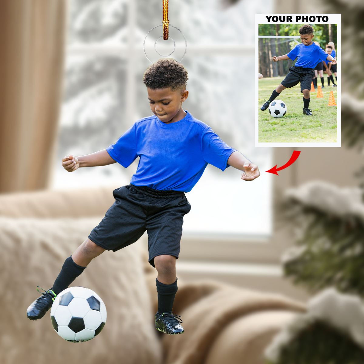 Soccer Training Personalized Photo Mica Ornament Gift For Soccer Lovers Soccer Players