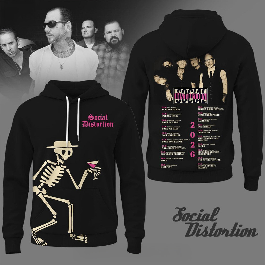Social Distortion 2026 Tour Hoodie Social Distortion Merch Gifts For Rock Band Fans