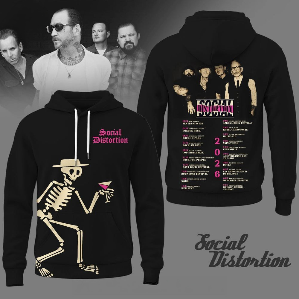 Social Distortion 2026 Tour Hoodie Social Distortion Merch Gifts For Rock Band Fans
