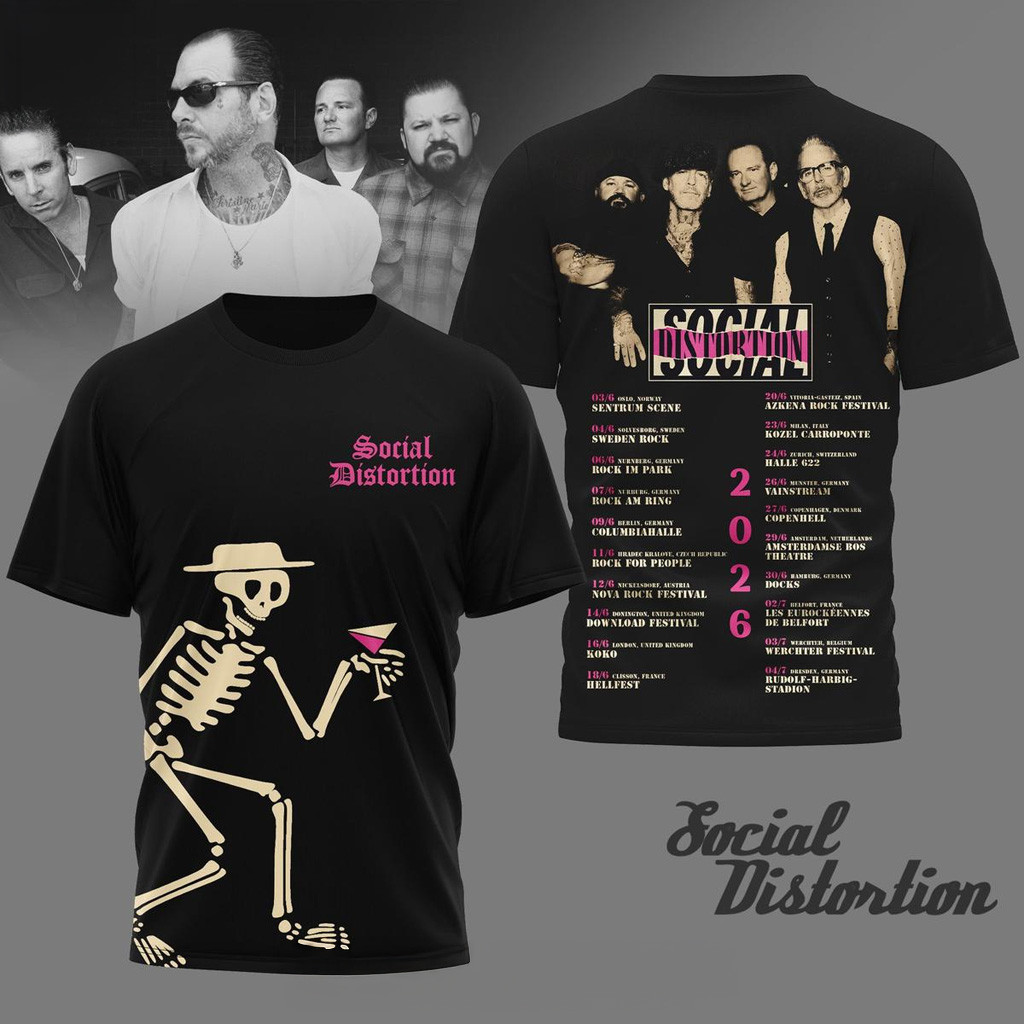 Social Distortion 2026 Tour T-Shirt Social Distortion Merch Gifts For Rock Band Fans