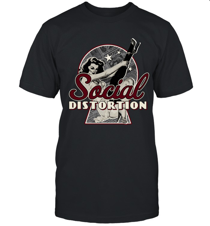 Social Distortion Band Logo T-Shirt Vintage Pin-Up Girl Clothes Music Enthusiast Gift