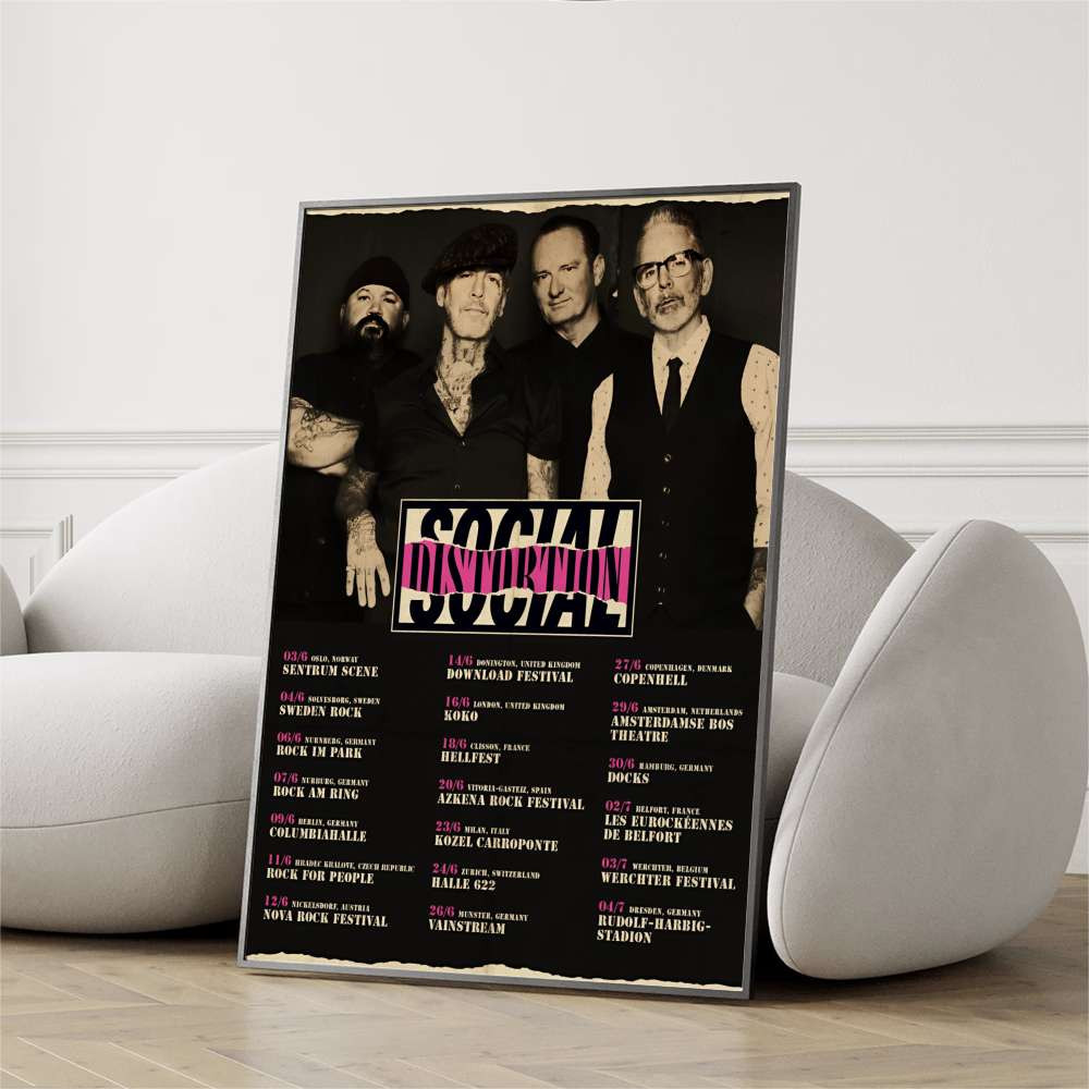 Social Distortion Band Tour Poster Concert Dates And Locations Merch Music Lover Gift