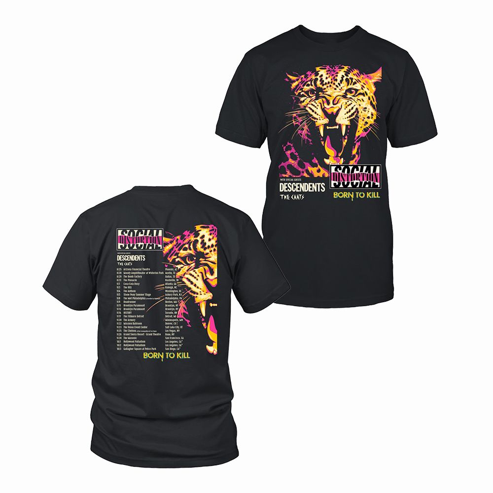 Social Distortion Born To Kill T-Shirt Social Distortion Leopard Mineral Apparel Music Fan Gift