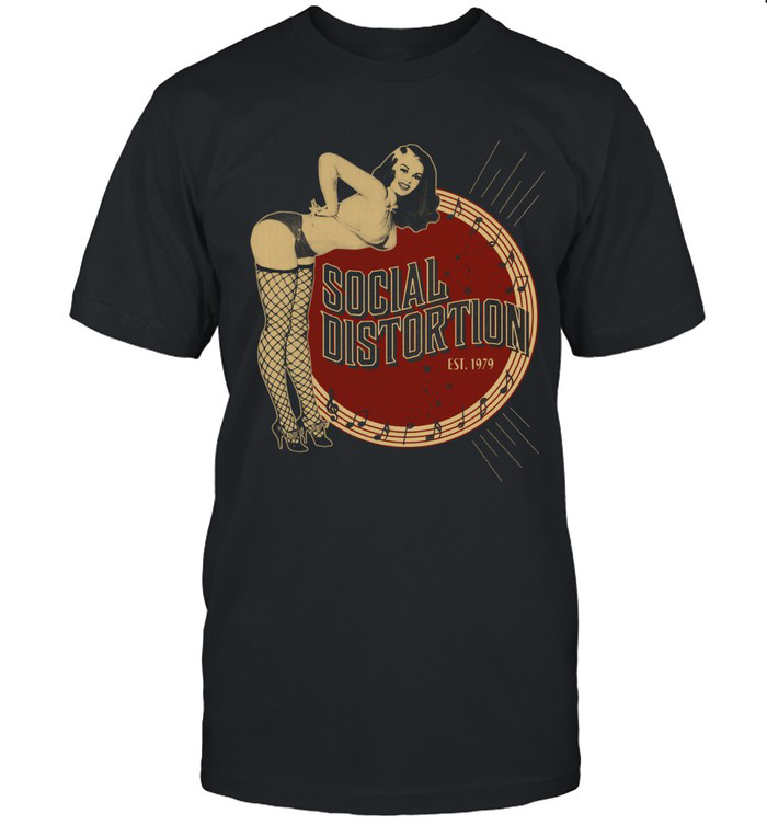 Social Distortion Est 1979 T-Shirt Vintage Pin-up Girl Merchandise Music Addict Gift