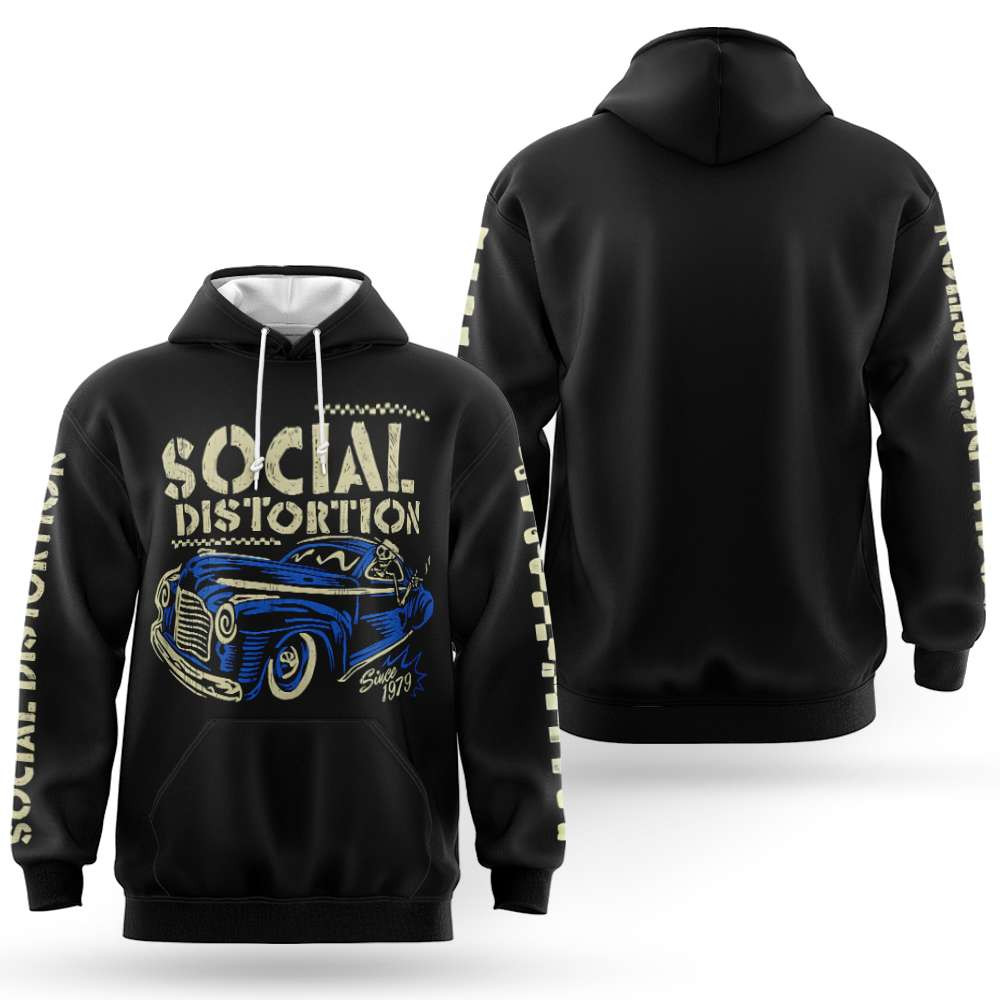 Social Distortion Hoodie Social Distortion Skelly Car Apparel Music Fan Gift