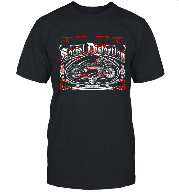 Social Distortion Motorcycle Skull T-Shirt Social Distortion Motorcycle Merch Gifts For Bestie