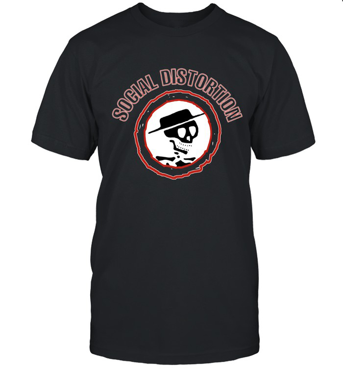 Social Distortion Skull Logo T-Shirt Social Distortion Skeleton Fedora Apparel Music Fan Gift
