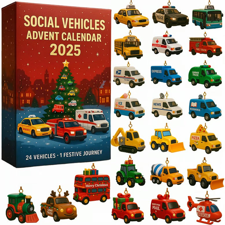 Social Vehicles Advent Calendar 2025 Table Decor Christmas Advent Calendar Xmas Gift Ideas