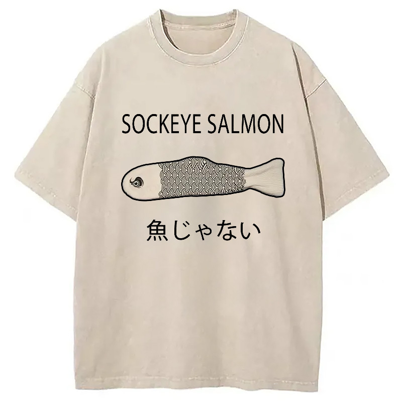 Sockeye Salmon Washed T-Shirt Classic Graphic Fashion Tee Gifts For Sister Sockeye Salmon Washed T-Shirt Classic Graphic Fashion Tee Gifts For Sister