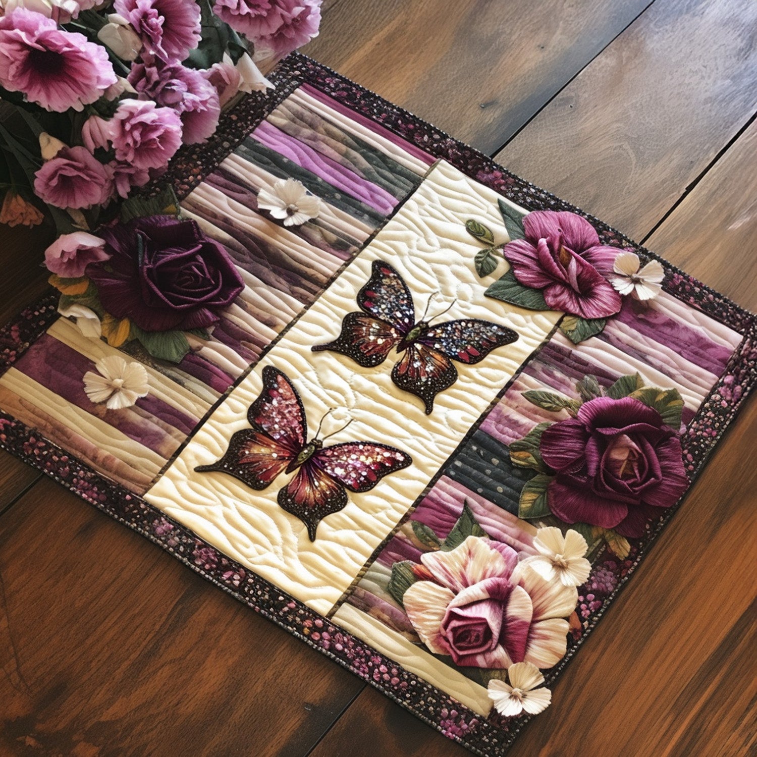 Soft Butterfly Breeze Quilted Place Mat Dining Room Decor Sunflower Mother's Day Gifts