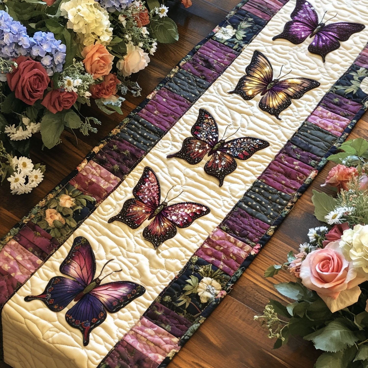 Soft Butterfly Breeze Quilted Table Runner Dining Room Table Decor Ideas Butterfly Gifts For Ladies