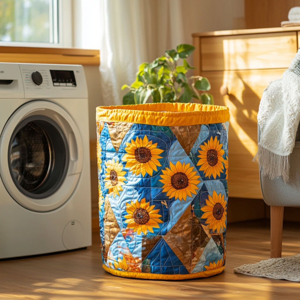 Soft Meadow Quilted Laundry Basket Father's Day Merch Gift
