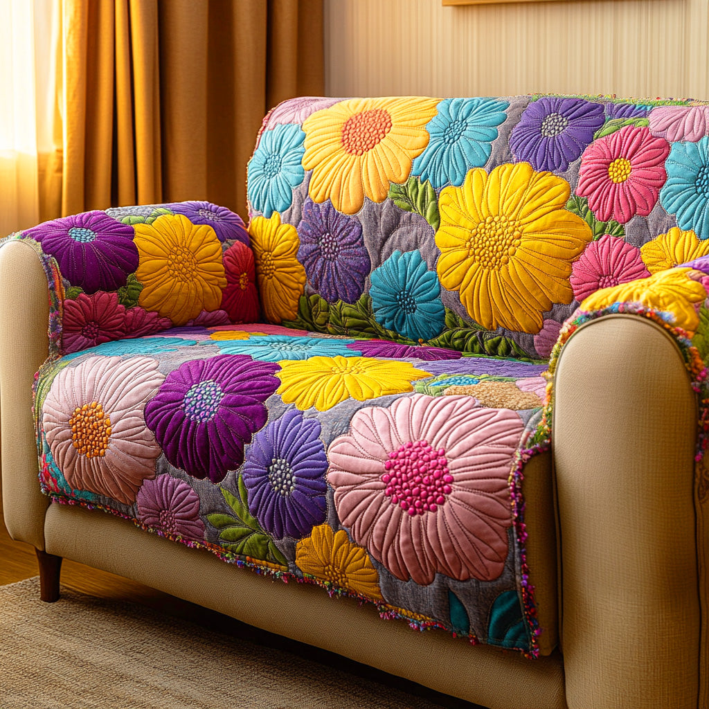 Soft Meadow Whisper Quilted Sofa Cover Sofa Chaise Cover Best Friend Presents