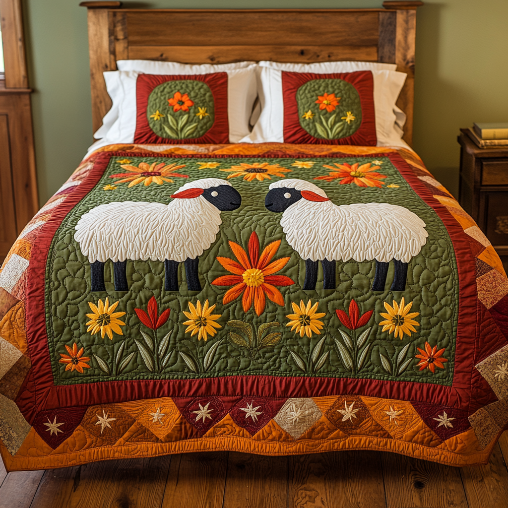 Soft Sheep Quilted Bedding Set Christmas Bedding Sets Gifts With Sheep Themes