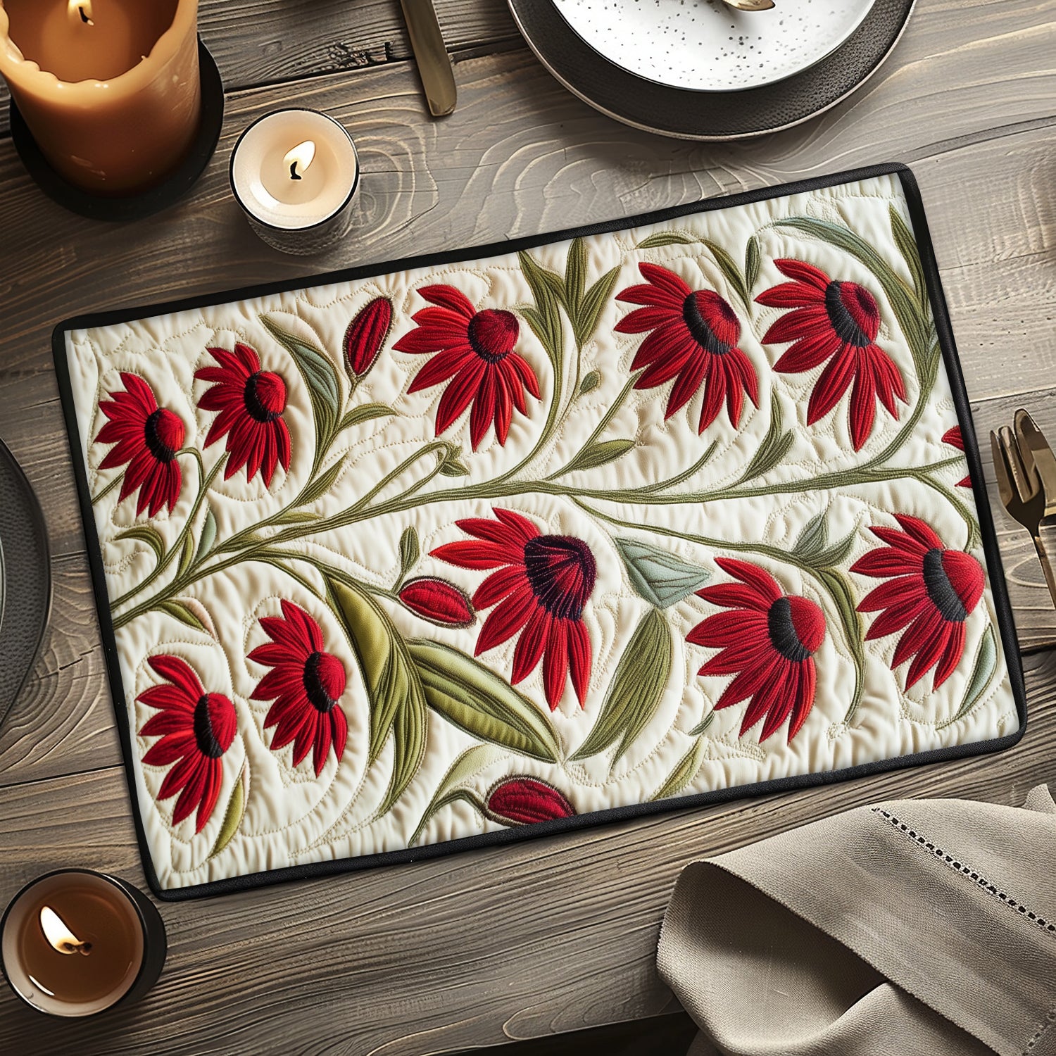 Soft Sprout Quilted Place Mat Christmas Decor Flower Lavender Gift Ideas