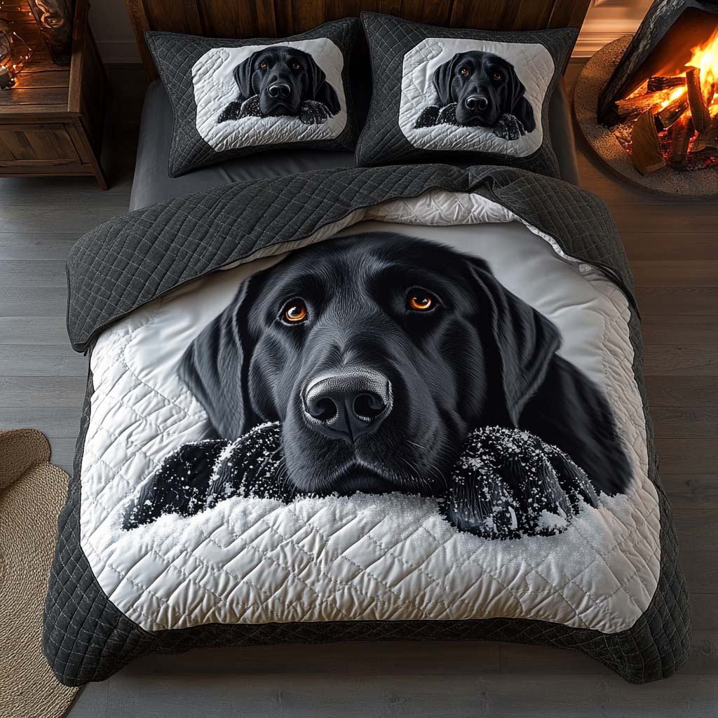 Soft Whispers Quilted Bedding Set Cozy Bedroom Decor Gifts For Labrador Retriever Lovers