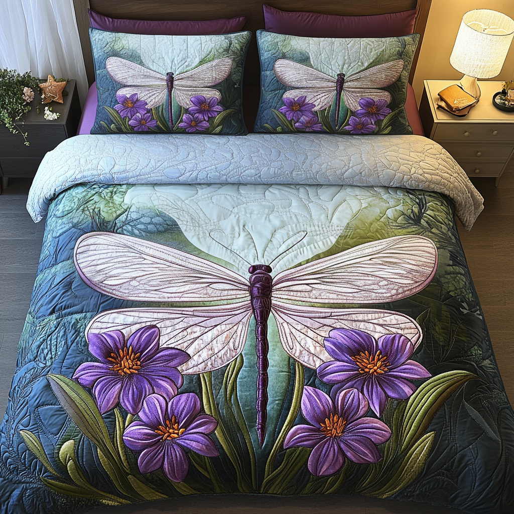 Soft Wings Quilted Bedding Set Bed Decor Ideas Best Dragonfly Gifts For Mom