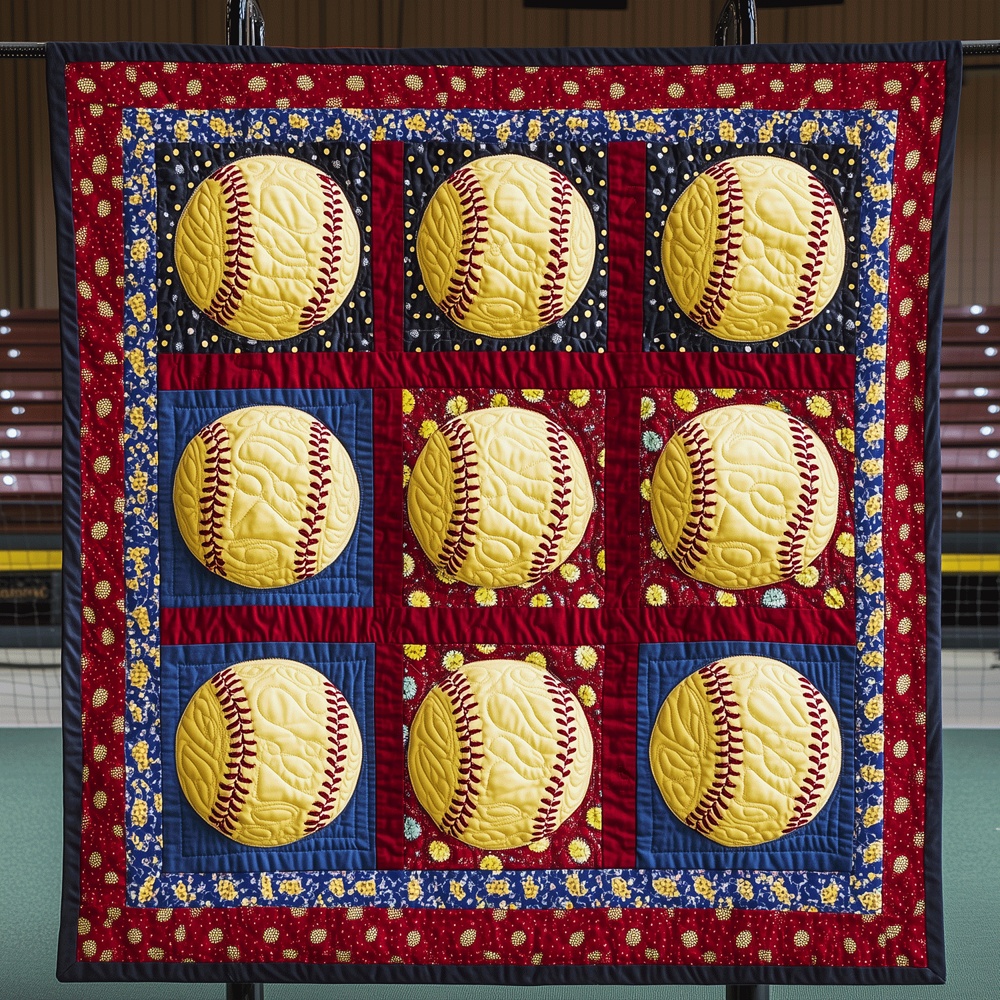 Softball All Star Quilted Blanket Sports Fan Gear Art Cozy Bedding Throw Best Gift Softball Fans