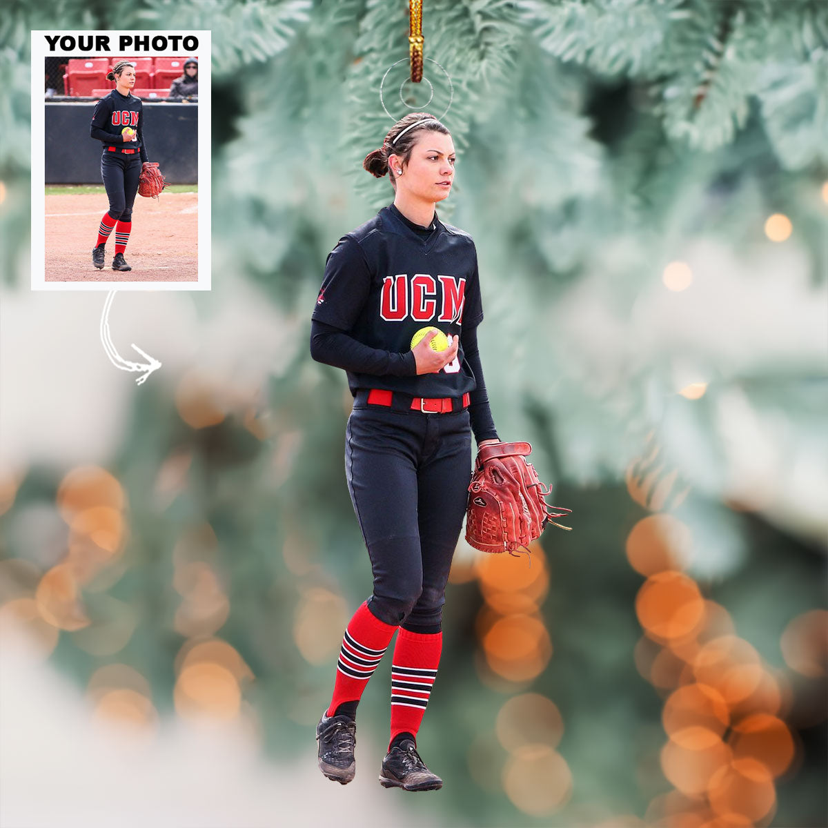 Softball Dynamo Personalized Photo Mica Ornament Christmas Gift For Softball Lovers So