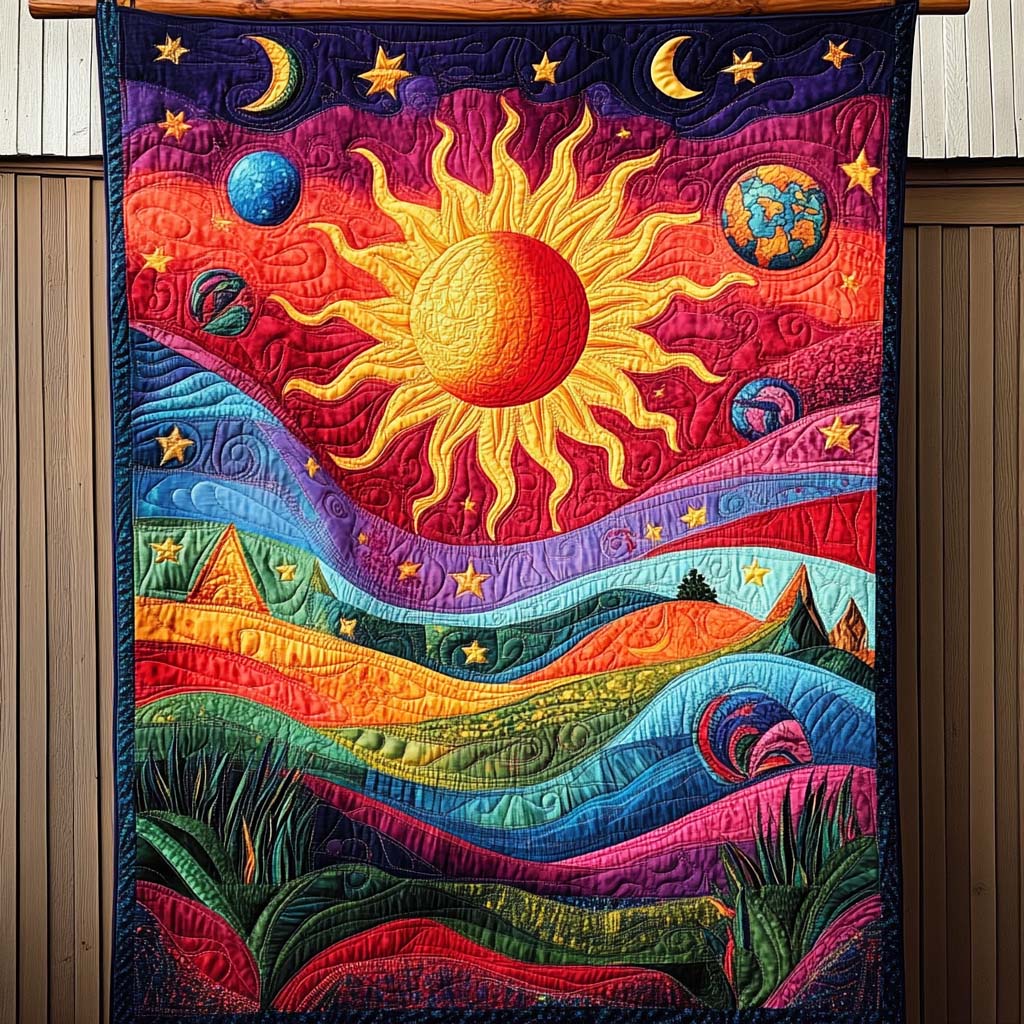 Solar Dreamscape Quilted Blanket Cute Blankets For Bed