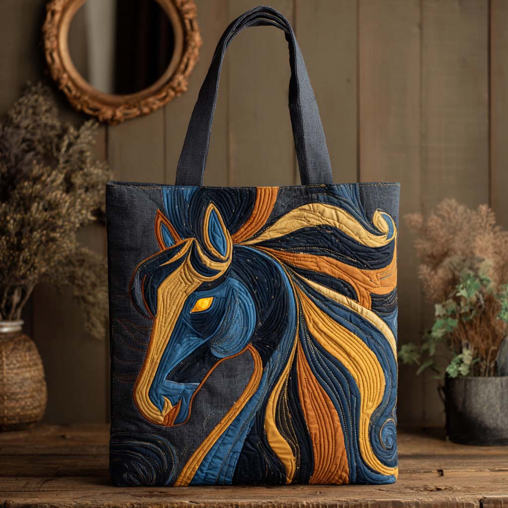 Solar Steed Quilted Tote Bag Horsey Christmas Gifts