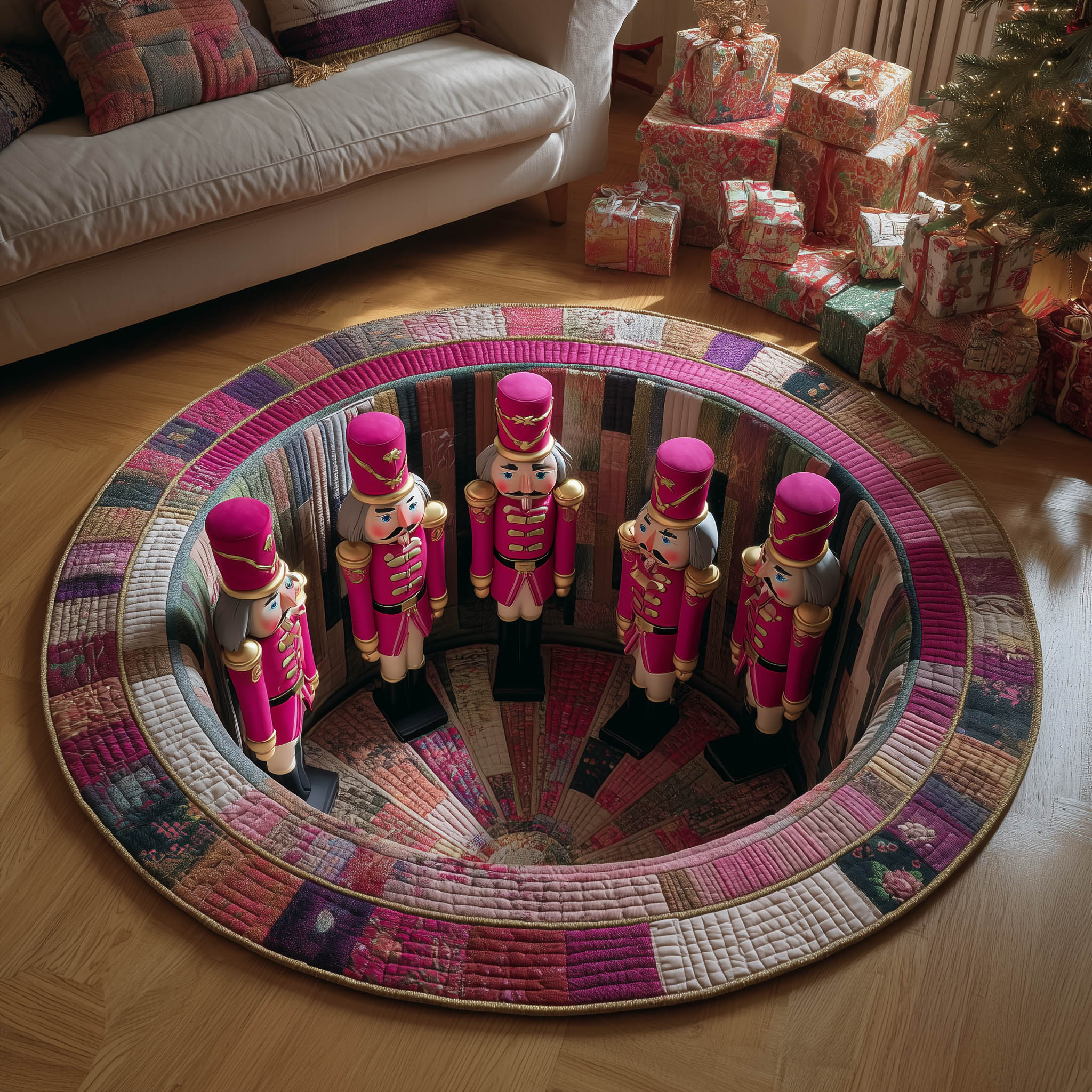 Soldier Assembled Quilted Round Mat High-Quality Quilted Round Mat for Soft Comfort