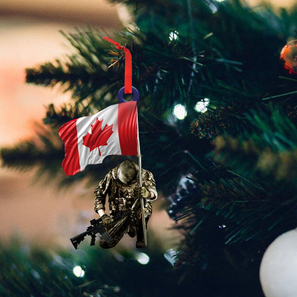 Soldier Holding Canada Flag Ornament Remembrance Canadian Veterans Ornaments For Christmas Tree Soldier Holding Canada Flag Ornament Remembrance Canadian Veterans Ornaments For Christmas Tree