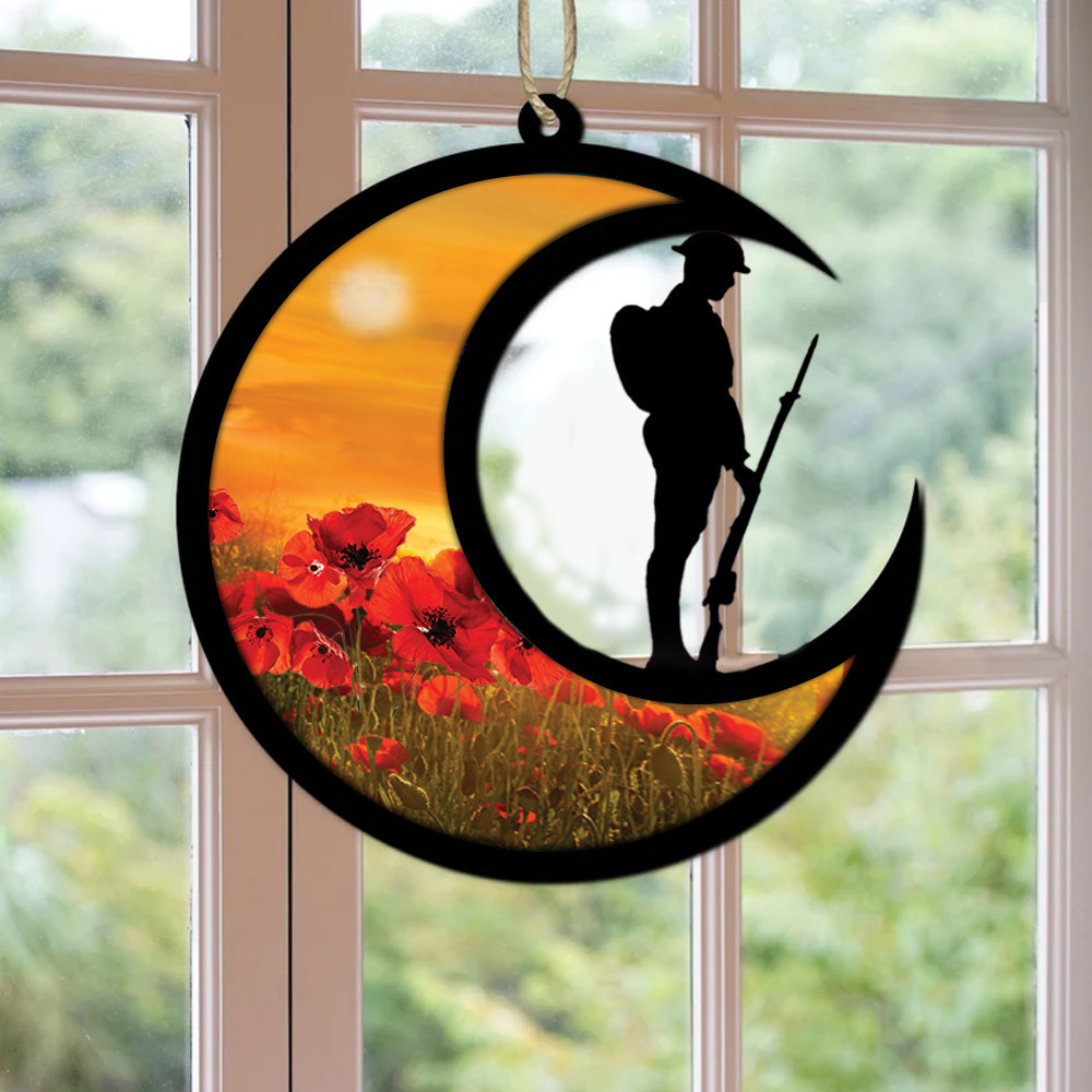 Soldier Moon Ornament Veterans Remembrance Day Christmas Tree Decorations