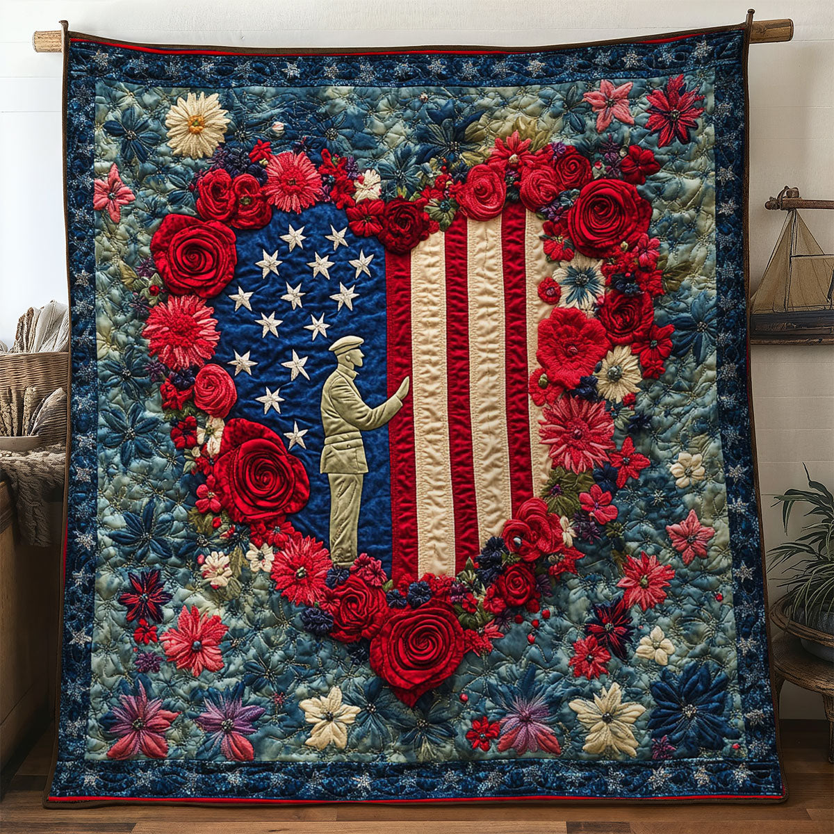 Soldier Valor Quilted Blanket Gift Ideas For 40Th Birthday Woman