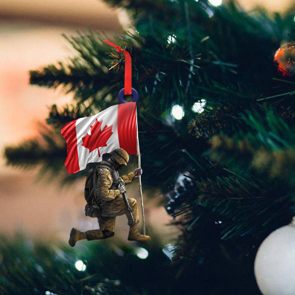 Soldier With Canada Flag Ornament Honoring Canadian Veterans Christmas Tree Decorations 2024 Soldier With Canada Flag Ornament Honoring Canadian Veterans Christmas Tree Decorations 2024
