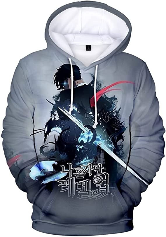 Solo Leveling Hoodie 3D Print Manga Sung Jin Woo Solo Leveling Merch Fan Gift Ideas