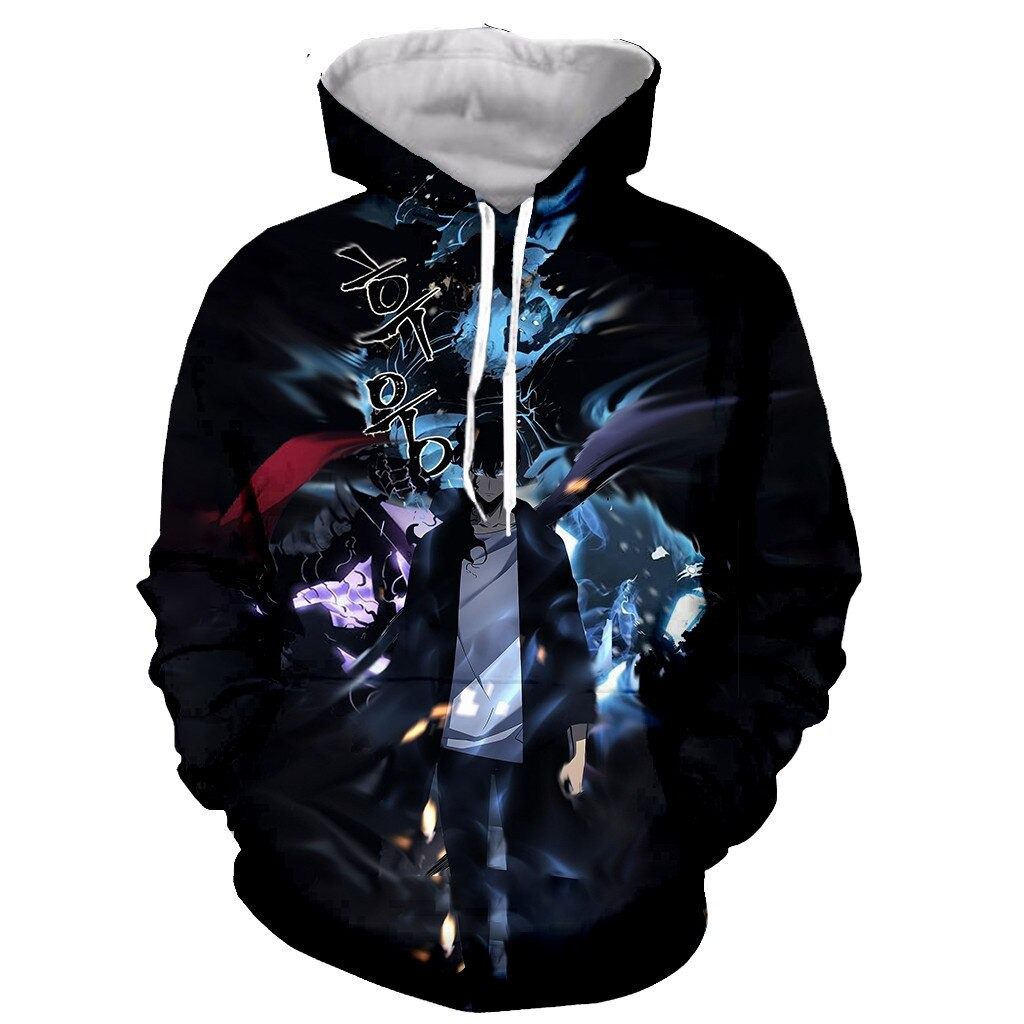 Solo Leveling Hoodie Protagonist Sung Jin Woo Hoodie Merchandise Gifts For Manga Fans