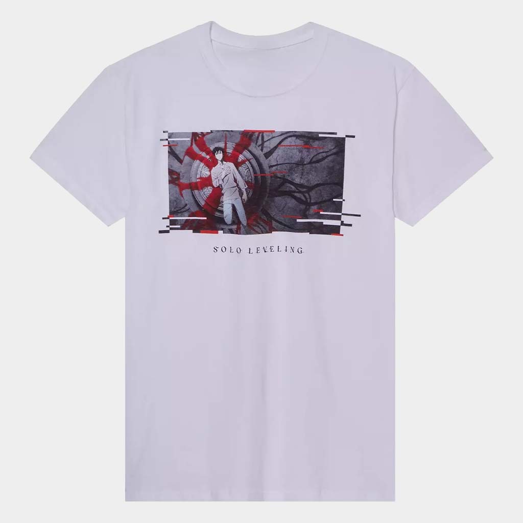 Solo Leveling Merch Solo Leveling Jinwoo Glitch Panel T-Shirt Gift Ideas For Him