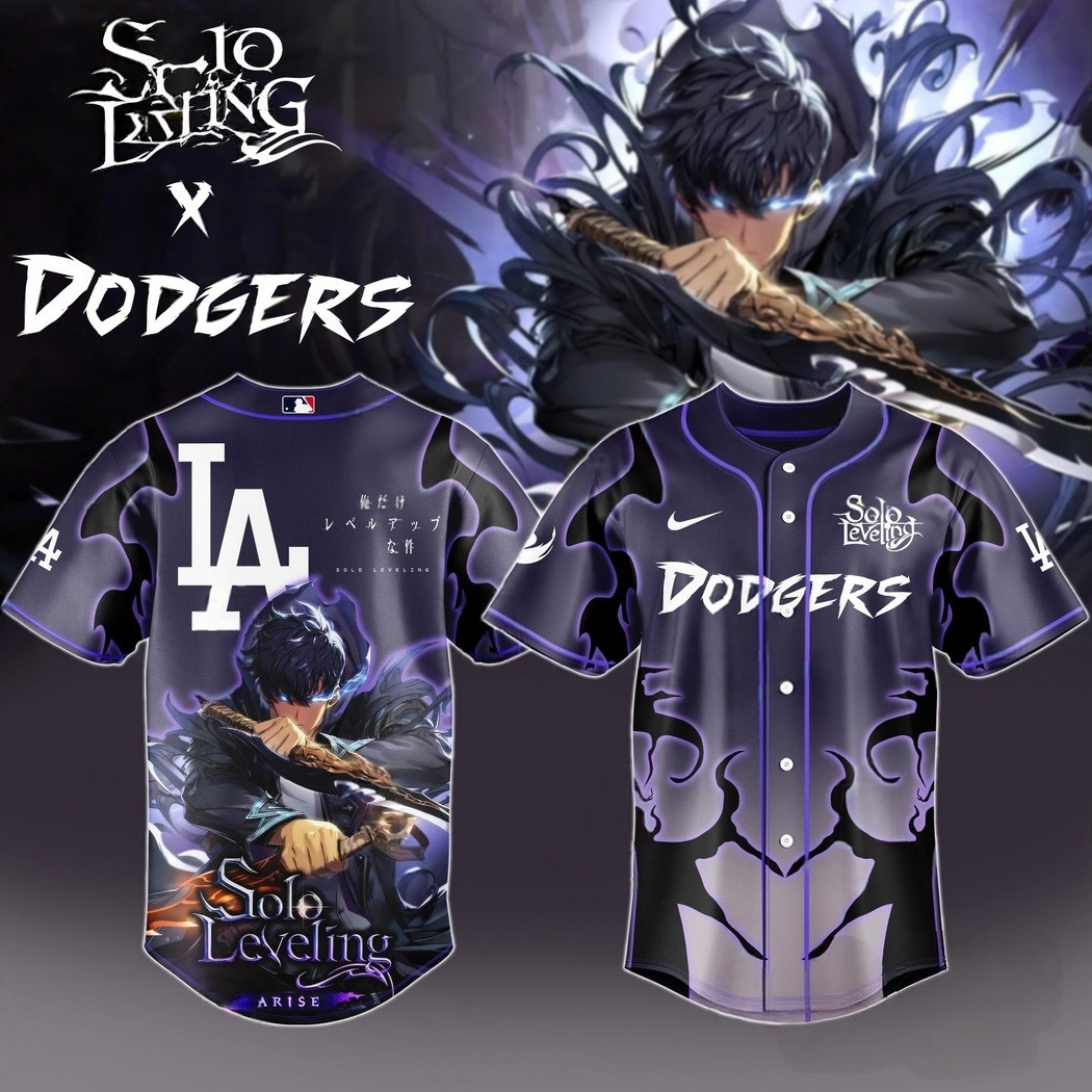 Solo Leveling x Los Angeles Dodgers Baseball Jersey Gifts For Fans