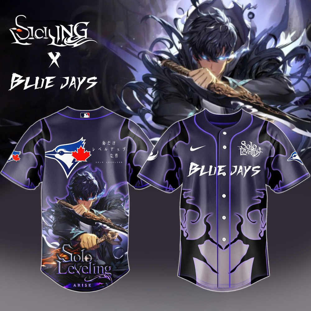 Solo Leveling X Toronto Blue Jays Special Baseball Jersey Gifts For Baseball Fans