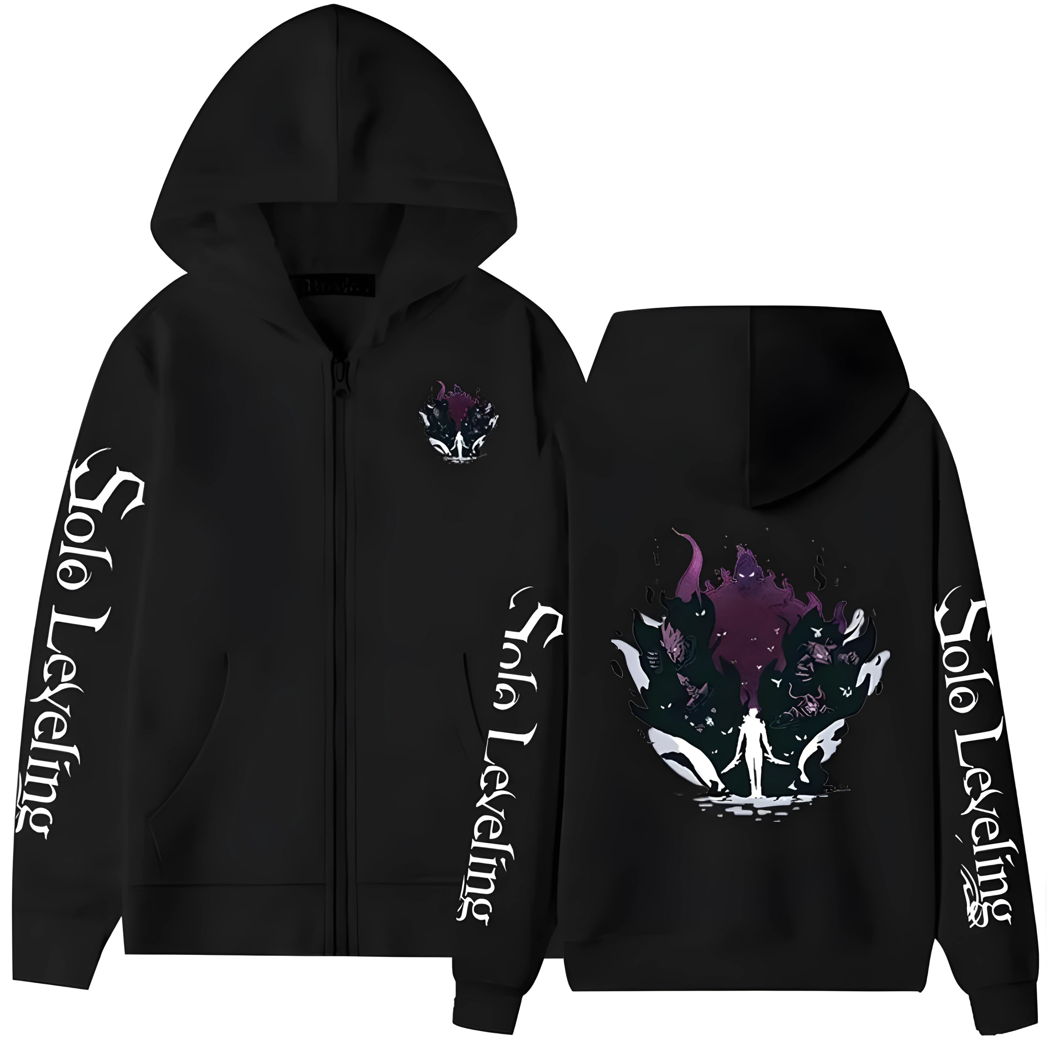 Solo Leveling Zip Up Hoodie Manga Sung Jin Woo Souls Solo Leveling Merchandise