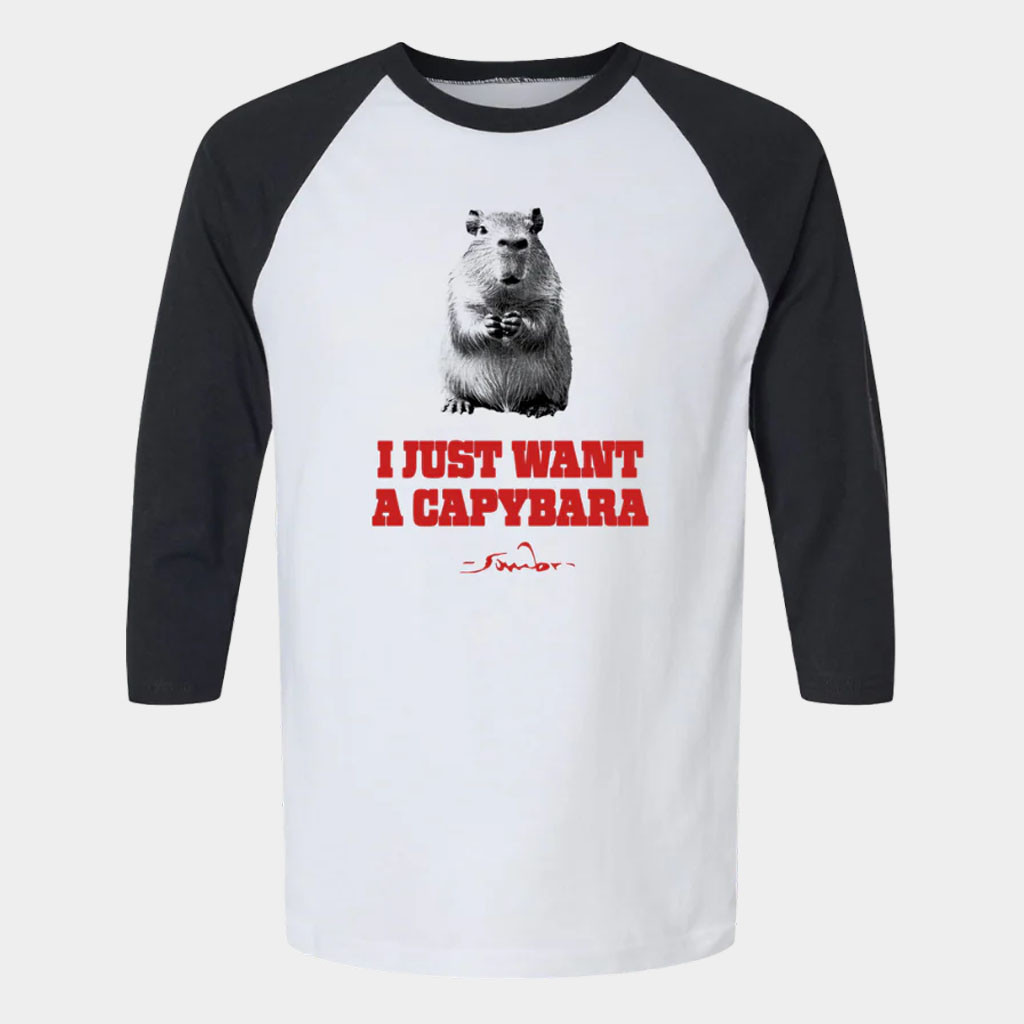 Sombr Merch 2026 I Just Want A Capybara Raglan Shirt Music Lover Gifts For Him